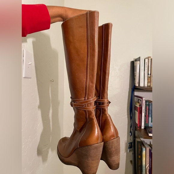 Women’s Schutz  retro leather wedge boots. Size 6. GUC. - Picture 2 of 16